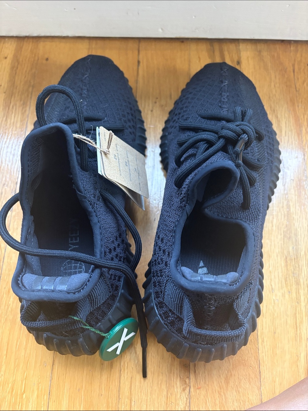 Yeezy Boost All-Black Knit Lace-Up Sneakers
